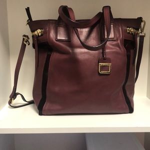 Burgundy leather purse
